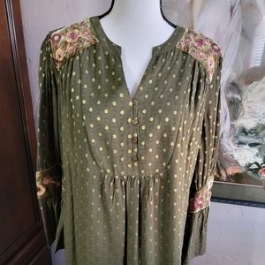 Olive Green Chico's Blouse